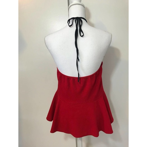 Ashley Stewart Halter Top Red & Black - Picture 3 of 5
